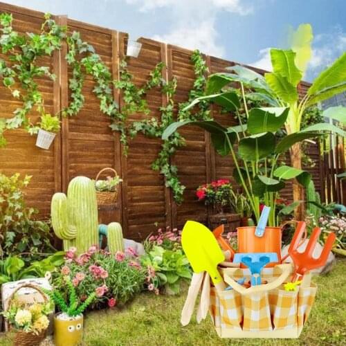 Children Kids Gardening Tools Set Shovel Rake Trowel Gloves Watering Can