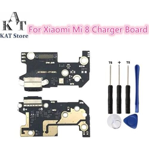 KAT For Xiaomi Mi8 Mi 8 USB Charger Connector Flex Cable USB Charging Dock PCB Board Quality Guarantee