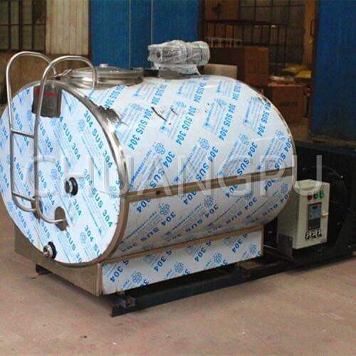 Stainless Steel Horizontal Type Milk Chiller Tank, 1000L Milk Refrigerating Tank