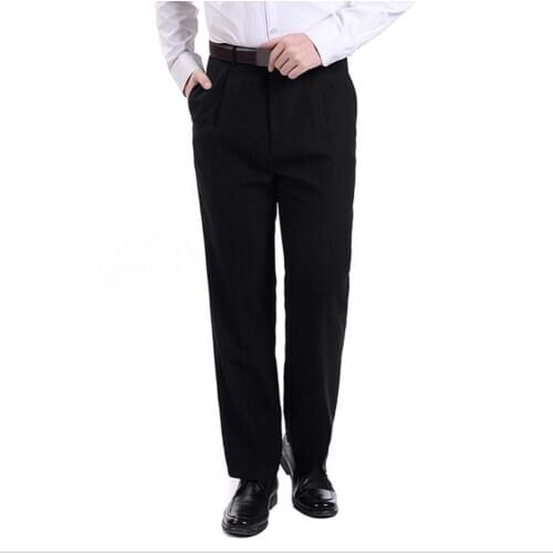 Suit Pants Men Autumn Warm Casual Long Trousers with Zipper Pockets Suit Pants