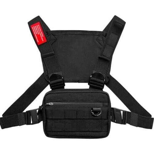 Fashion Running Chest Bag Waterproof Phone Jogging Hiking Hip Hop Tactical Chest Rig Pack Casual Sports Gym Fit Waist Bags Men