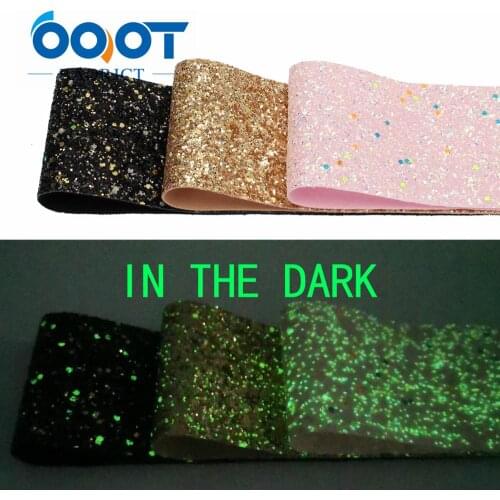 OOOT BAORJCT 197302,75mm New Fluorescence Color glitter thick ribbon Blingbling,2 yards DIY handmade Headwear gift package