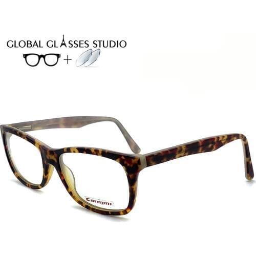 Women Men Leisure Acetate Glasses Frame Eyewear Eyeglasses Reading Myopia Prescription Lens 1.56 Index A014