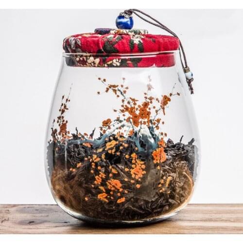 Transparent Glass Tea Caddy Creative Sealed Cans with Cork Lid Household Candy Coffee Storage Tank Food Container Seasoning Jar