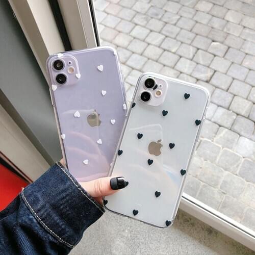 Moskado Love Heart Clear Phone Case For iPhone 12 Mini Pro Max 11 Pro Max X XR XS Max 7 8 6 6s Plus SE 2020 Soft TPU Back Cover