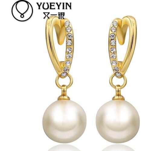 Wholesale Gold color Earrings For Women Wedding jewelry Brincos da Mulher Original designs rose gold Inlaid Stone