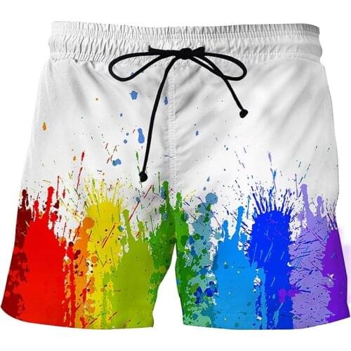 New Arrival Shorts Water drop art 3d print beach pants summer swimwear men short Quick-drying Sexy Mens Swim Briefs Beach Shorts