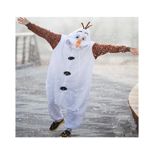 Unisex Animal Jumpsuit Anime Olaf Adult Snowman Costume Pajamas Cosplay Jumpsuit Adult Onesie Pyjamas Romper Party Dress