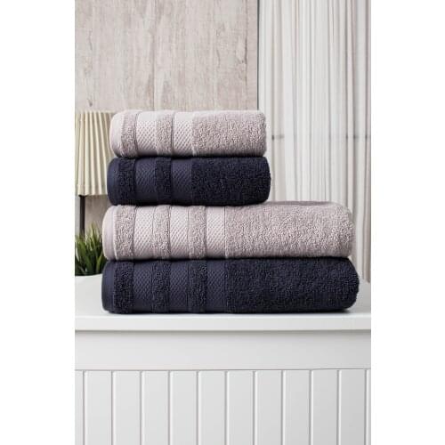 Bath Towel Set %100 Cotton 4pcs Extra Soft For Adults Quick Dry Easy Cleaning Bathroom Face Compressed Beach Hotel Hair Turkish