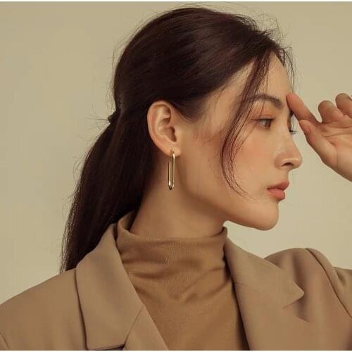 Vintage Metal U Shape Earrings for Women Ins Gothic Jewelry Punk Femme Brincos Geometric Earring Hip Hop Bijoux 2020