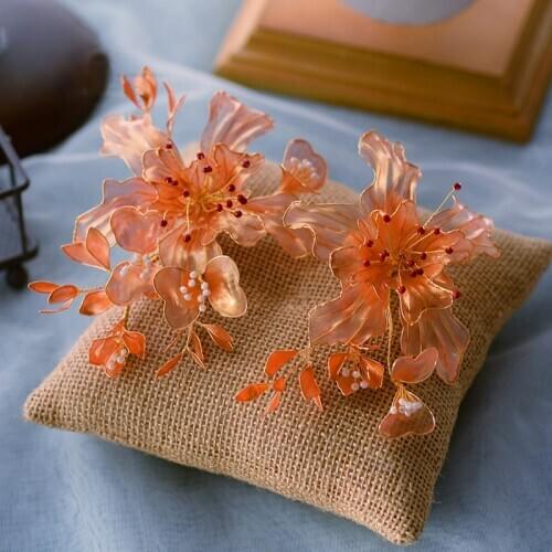 Vintage Handmade Rhinestone Bridal Barrettes Headdress Leaf Brides Hair Sticks Wedding Hair Accessory