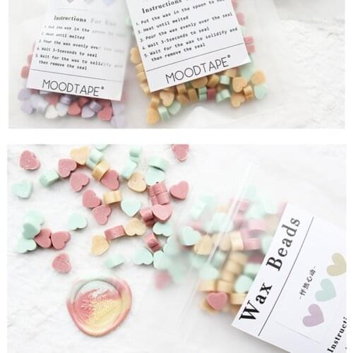 120pcs Heart-shaped Sealing Wax Beads Wax Seal Stamp Beaded for Wedding Vintage Craft Decor Card Making Tools sealing wax