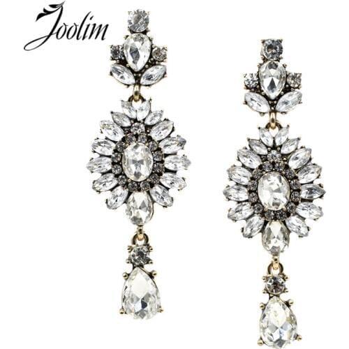 Joolim Jewelry Wholesale/ 2017 New Clear Glass Pave Chandelier Earring Dangle Earring Vintage Cluster Drop Earring