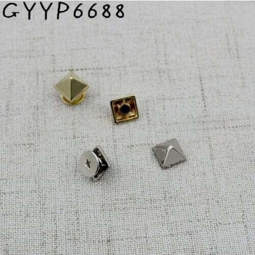 50pcs 10pcs 8mm Copper metal screw type pyramid rivet bag studs perforated copper rivet button
