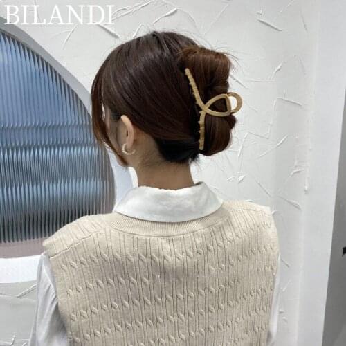 2021 New Retro Hair Clips Brown Color Geometric Square Hollow Claw Hairpin Headdress Vintage Temperament Hair Accessories
