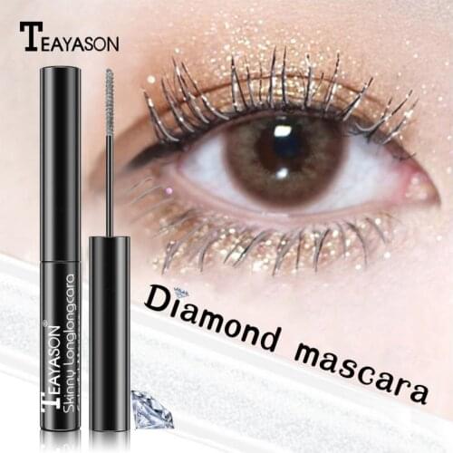 Diamond Glitter Powder Mascara Ultra Fine Brush Thick Curling Eyelash Party Charming Eye Makeup Long Lasting Quick Dry Mascara