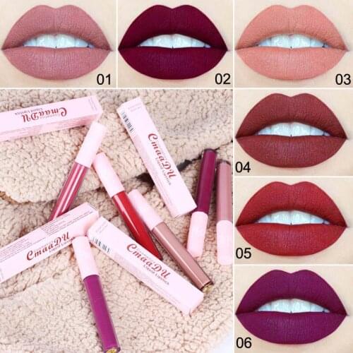 6 Colors Liquid Lipstick Natural Matte Moisturizer Waterproof Red Velvet Lip Gloss Pink Tube Sexy Nude Lip Makeup