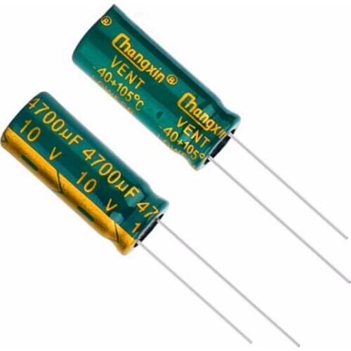 10pcs High frequency low resistance aluminum electrolytic capacitor 10V4700UF 4700uf10v volume: 10x25