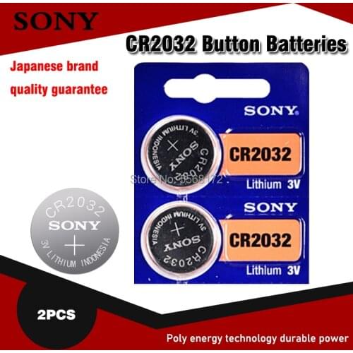 2pcs For SONY 2032 battery cr2032 cr 2032 5004LC KL2032 SB-T15 3v Button Cell Coin Lithium Batteries for Watch Computer Toys