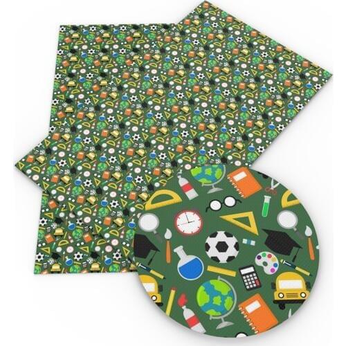 David accessories 20*33cm Back To School Faux Synthetic Leather DIY Bow Bags Phone Case Scrapbook Faux Leather Sheets,1Yc11778