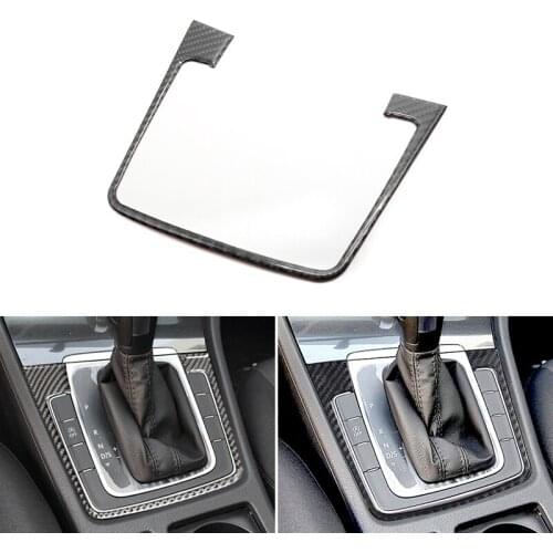 Car Styling Real Carbon Fiber Gear Shift Panel Cover Protective Trim For VW Golf 7 MK7 VII 2013 2014 2015 2016 2017