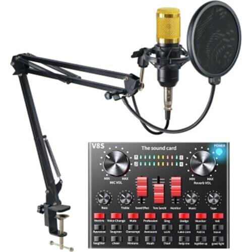 BM 800 Microphone Kits With V8S live sound card set BM800 Microphone Professional Condenser Microphone For PC Podcast Gaming