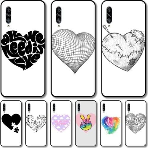 Lovely heart shape Phone Case Hull For Samsung Galaxy M 10 20 21 31 30 60S 31S Black Shell Art Cell Cover TPU