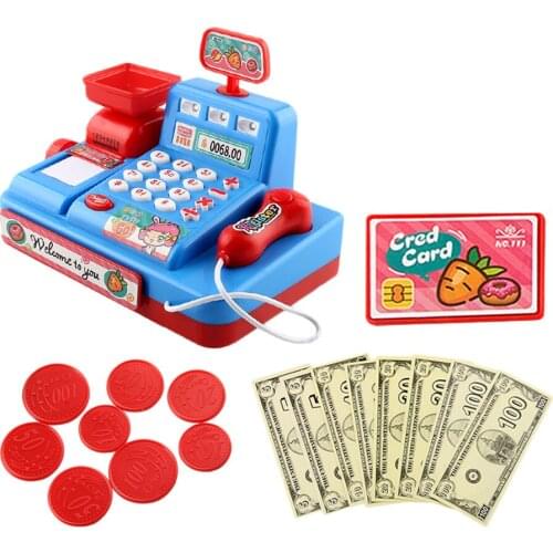Kids Supermarket Pretend Play Set Cash Register Cashier Toys Playset