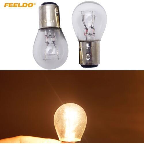 FEELDO 30pcs DC12V Car BAZ15D/P21W/4W/1122 Clear Glass Lamp Brake Tail Bulb Car Indicator Halogen Lamp #FD4276