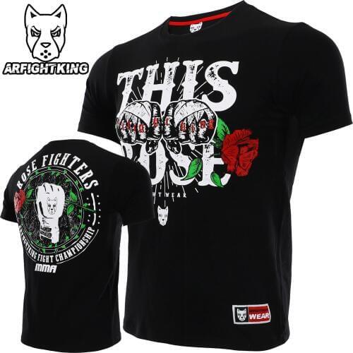 Aramid tking short-sleeved T-shirt mens boxing Sports fighting fight Wulin wind venom Thai boxing hand Bo Qiu