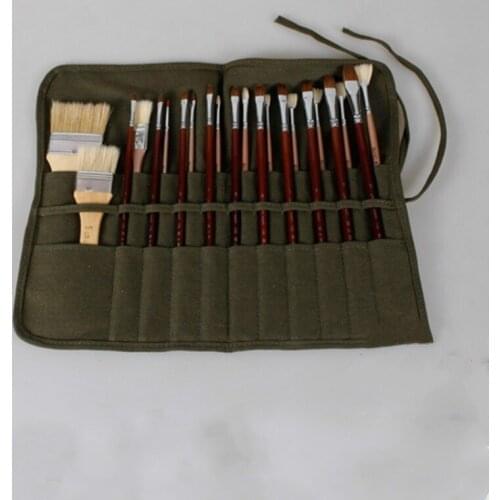 Canvas Gouache Pen Curtain Oil Painting Pen Bag Gouache Pen Storage Bag