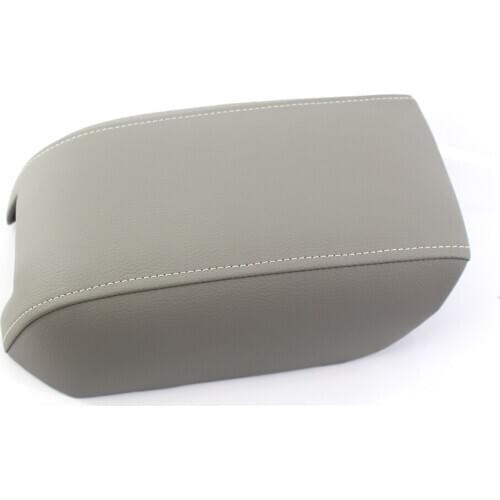 Gray Armrest Console Cover Lid Leather + Base Plate Fit for Volvo XC90 2003-2014