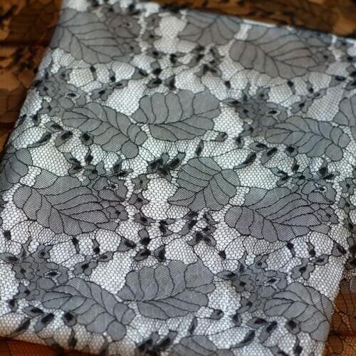 1meter hard feel French lace wedding dress fabric see-through thin lace fabric designer dress fabric