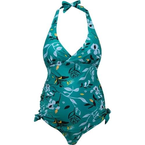 Swimsuit for pregnant women printed floral maternity swimsuits for women one-piece swim cover up women bathing suit coverups