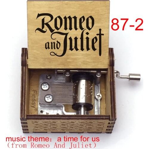 Wooden Hand Music Theme A Time for Us love theme from movie Romeo And Juliet Musical Box Valentines Day wife DIY gifts