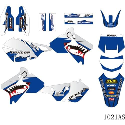 Full Graphics Decals Stickers Motorcycle Background Custom Number Name For SUZUKI DRZ400 SM S E DRZ 400 SM S E 2000-2012