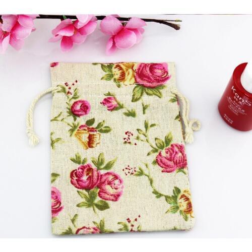 New 50PCS Linen Jute Drawstring Gift Bags Sacks Party Favors 10 * 14cm Packaging Bag Wedding party Gift Bags party Supplies bag