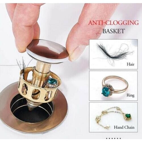 Bounce Drain Filter Drain Plug Washbasin Stainless Steel Sink Drain Up Drain Stopper Bathroom Accessory Bounce Drain Filter