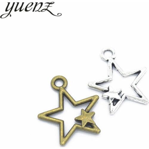 YuenZ 10pcs Charms star 26*22mm Tibetan Silver Plated Pendants Antique Jewelry Making DIY Handmade Craft L313