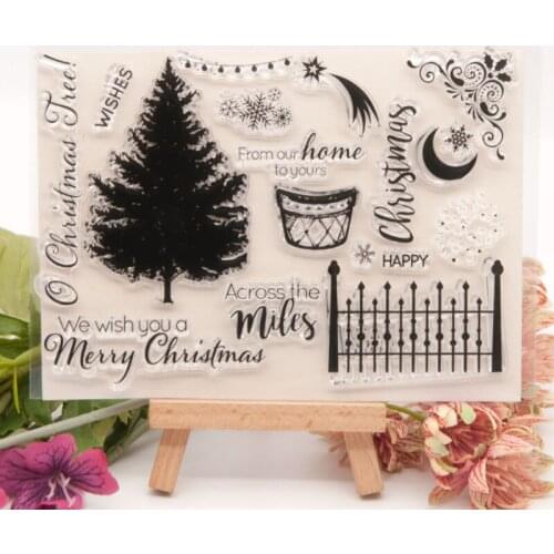 Pine Snowflake Transparent Clear Silicone Stamp Seal Cutting DIY Scrapbook Rubber Coloring Embossing Diary Decoration Reusable