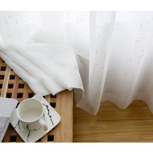 2021 White Curtain Gold and Silver Small Line Curtain Finished Custom Curtains for Living Dining Room Bedroom