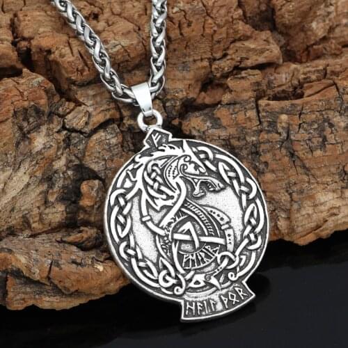 Nordic viking Scandinavian knot rune amulet pendant necklace viking jewelry