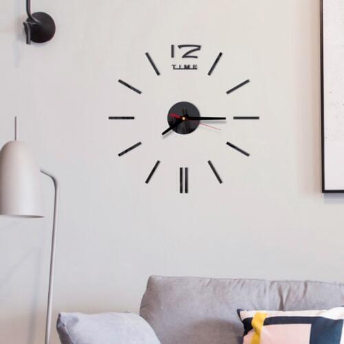 Modern Design Mini DIY Large Wall-Clock Sticker Mute Digital 3D Wall Big Clock Living Room Home Office Decor DIY Acrylic Mirror