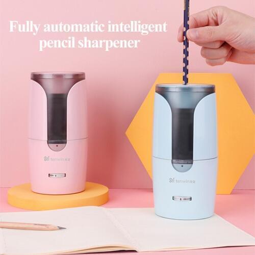 Tenwin Fully Automatic Intelligent Electric Pencil Sharpener Stationery Automatic Pencil Sharpener Pencil Knife for Student 8036