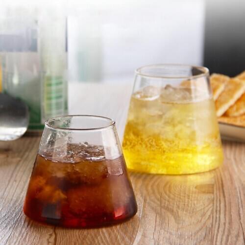 250/300ml Tea Cups Juice Beer Glasses Coffee Mug Water Bottle Heat Resistant Clear Irregular Ice Cream Whisky Beer Glass Cup Mug