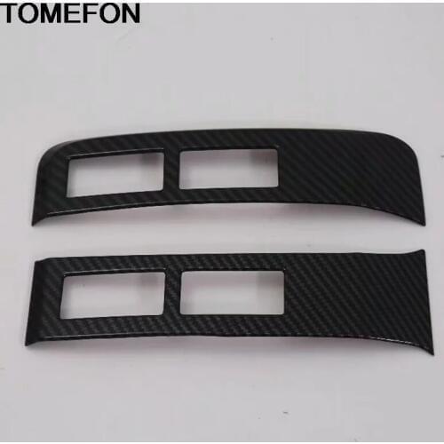 TOMEFON For Toyota Hiace Granvia Commuter 2019 2020 Front Dashboard Strip Frame Cover Trim Interior Accessories ABS Carbon Fiber