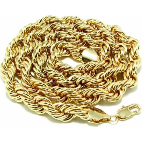 Hip Hop Long Necklace Width 10mm Twisted Rope Chain For Men 35 Inches Iced Out Big Chunky Necklace Best Gift Drop Shipping