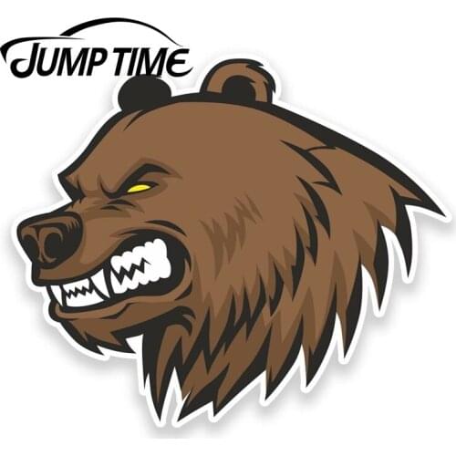 Jump Time for Angry Brown Bear Vinyl Sticker Tablet Laptop Car Motorbike Helmet Decal Window Tank Waterproof Car Decoration