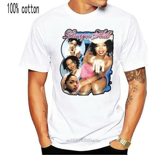 Vintage Lauryn Hill Shirt Rap Tee 90s Loose Cotton T-Shirts For Men Cool Tops Men Cotton Plus Size Streetwear