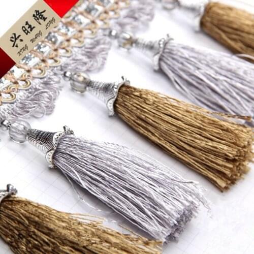 XWL 11Yards/lot Beads Curtain Accessories Lace Tassel Fringes Trim Ribbon DIY Sofa Sewing Stage Textile Decor Curtain Fabrics